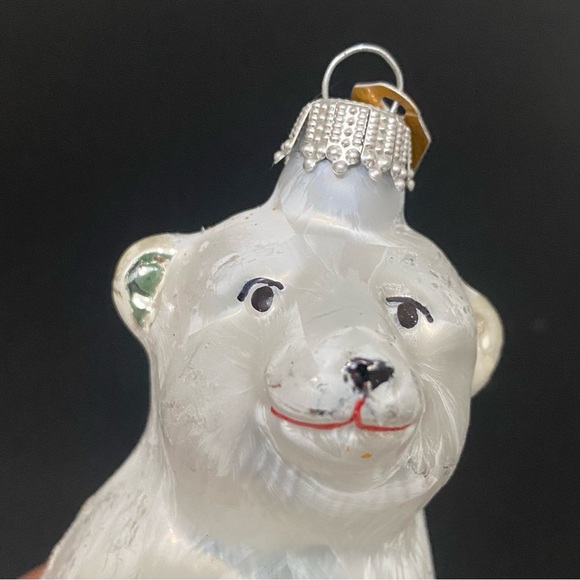 Discovery Channel Store Lauscha Krebs Glass White Polar Bear Handblown Ornament - Picture 6 of 16
